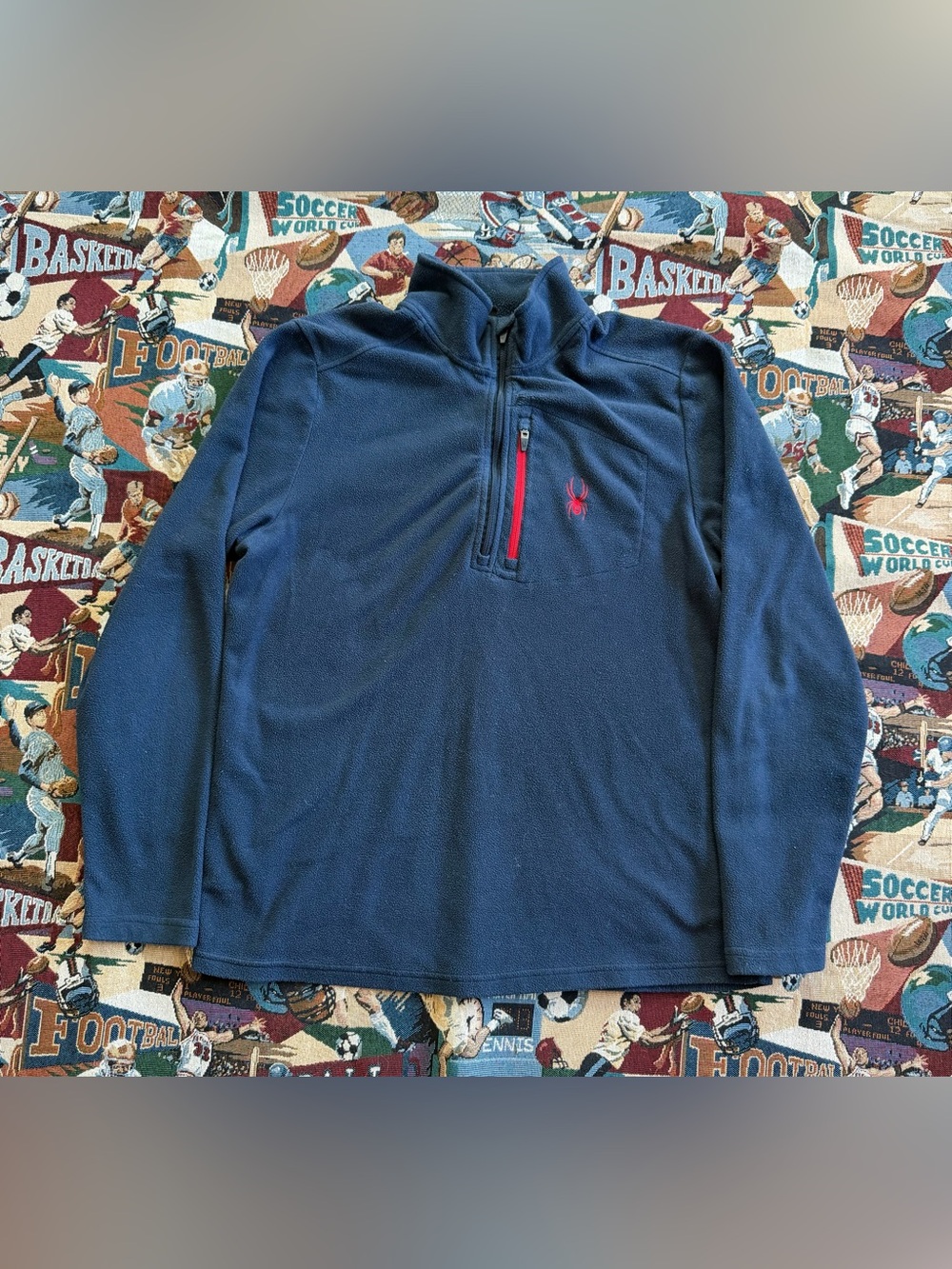 Men’s Spyder Navy Blue Fleece Quarter Zip Jacket